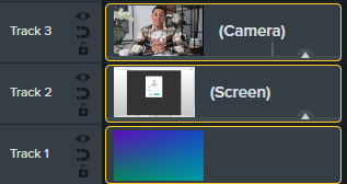 Example timeline in Camtasia Editor