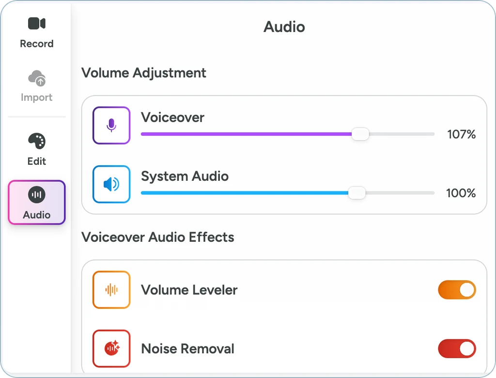Audio tab