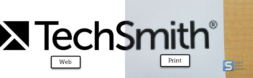 web vs print logo