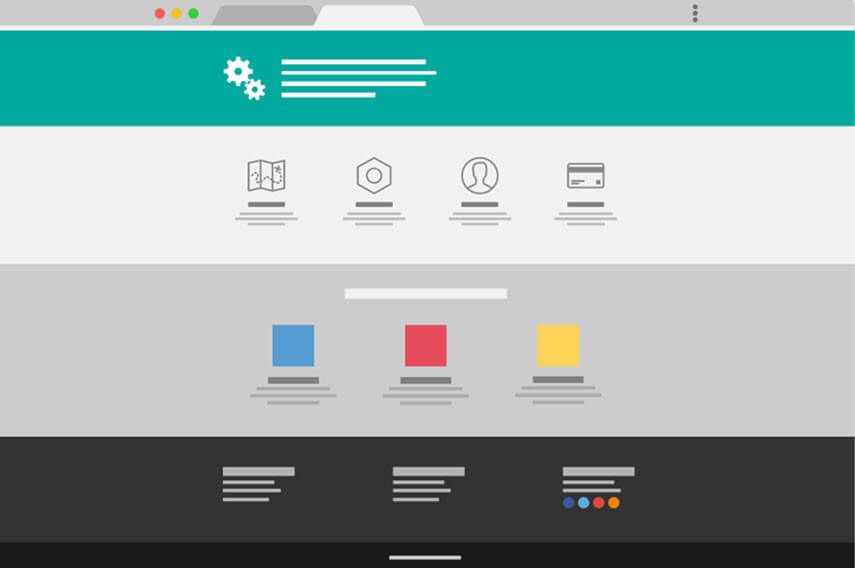 Mocked-up website with a simplified user interface