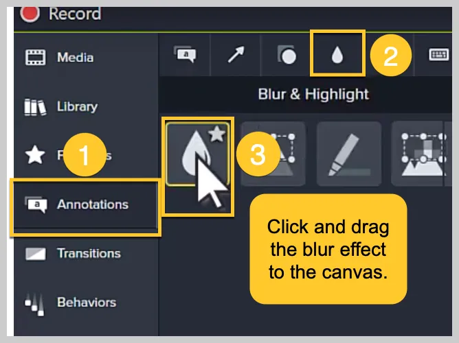 How to blur a video in Camtasia.