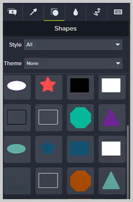 How to add shapes to Camtasia.