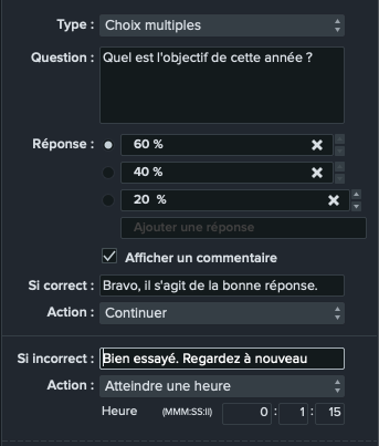 Vous pourrez décider de l’orienter vers un moment spécifique de votre vidéo.