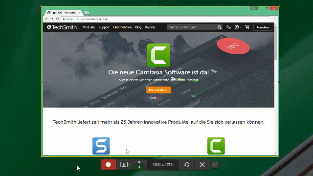 Aufnahme mit Snagit
