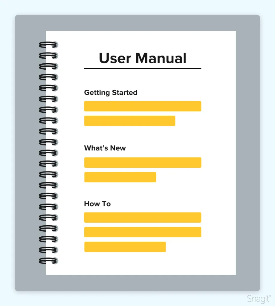 Example of a user manual with only text