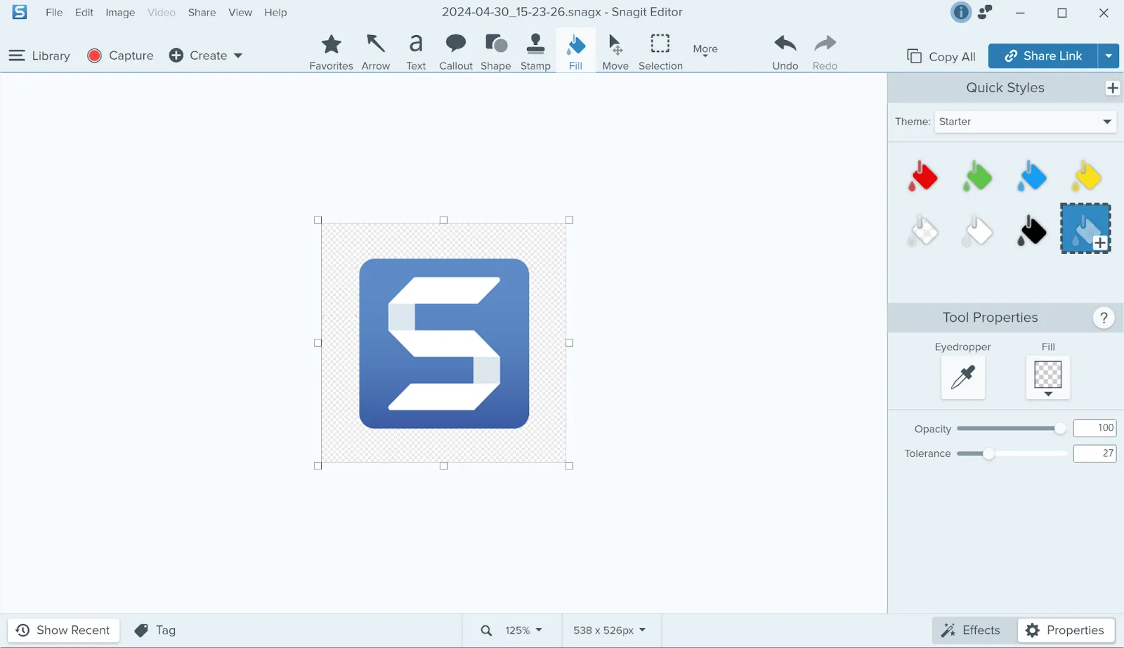 Snagit logo with a transparent background