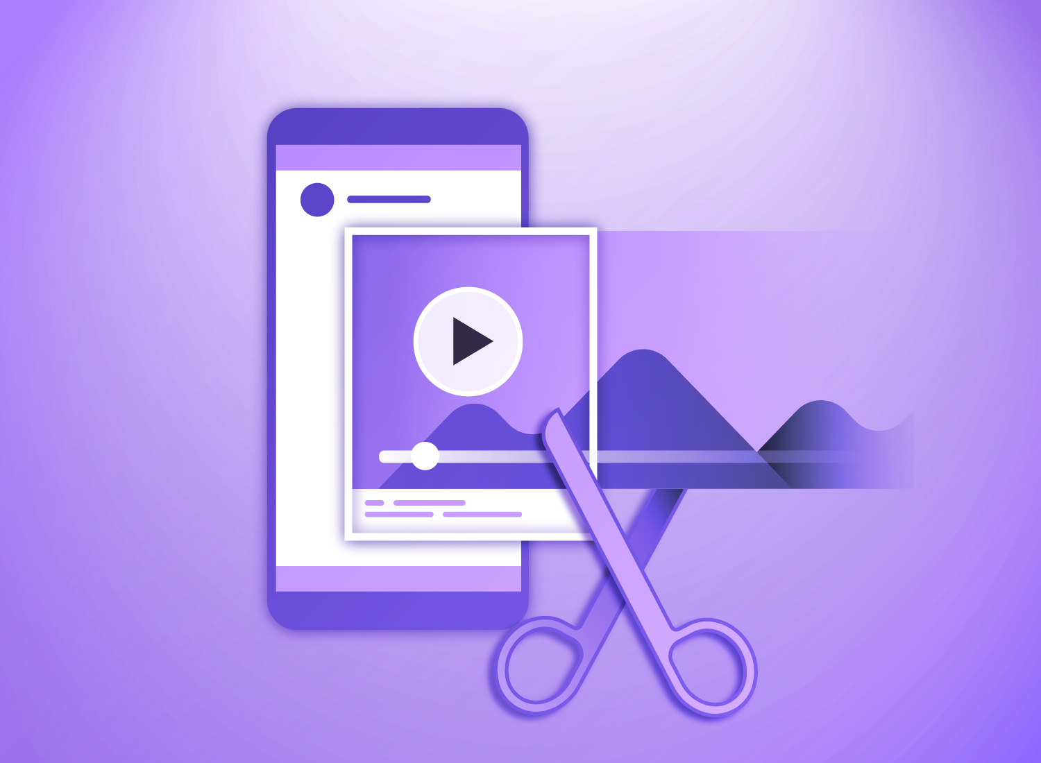 Image of a video being cut short by scissors.
