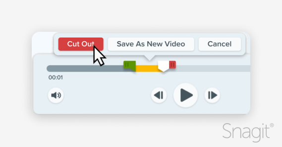 Cropping a video in Snagit.