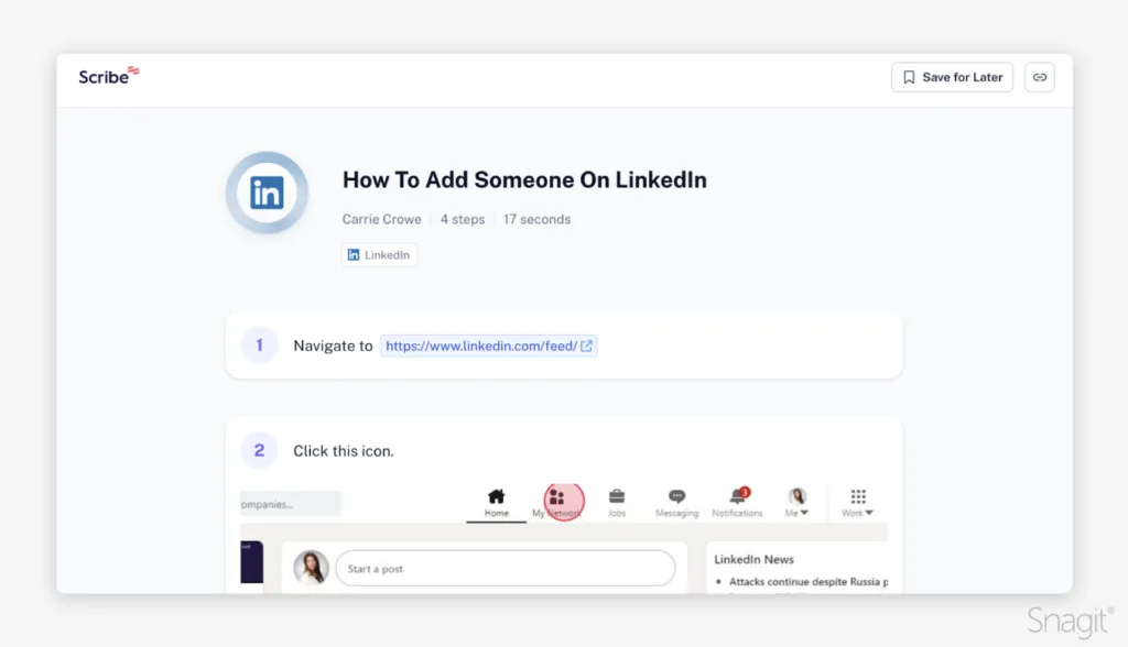 How-to guide created in Scribe.