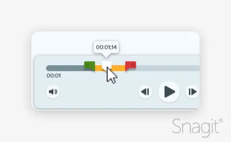 Dragging the playhead across the part of the video selected to be cut out.