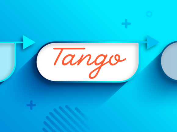 The Tango logo on a blue background.