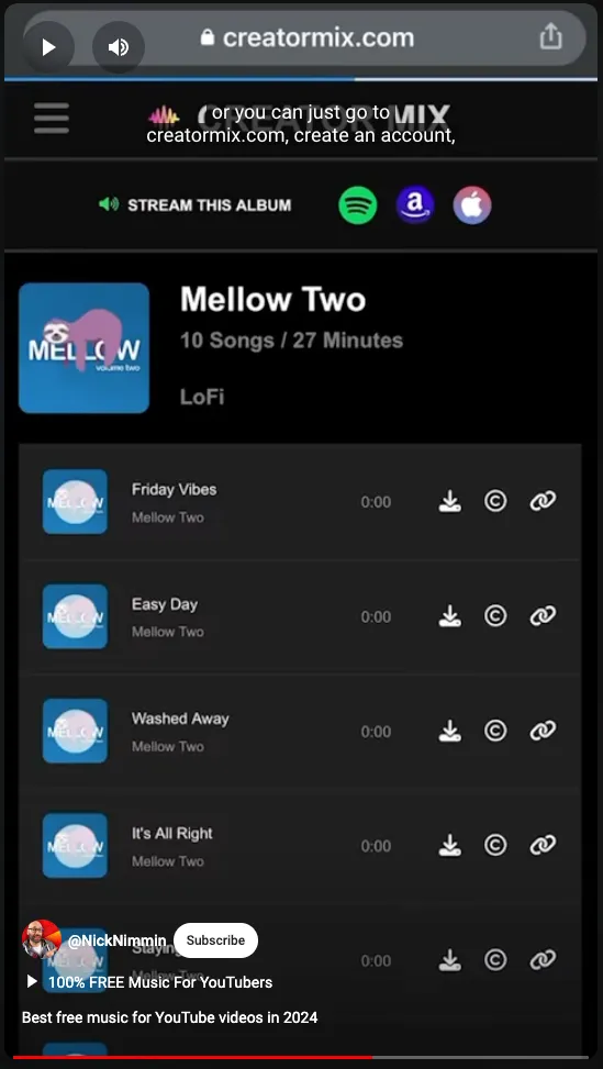 creator mix of songs