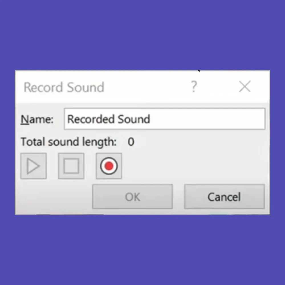 powerpoint presentation record sound user interface