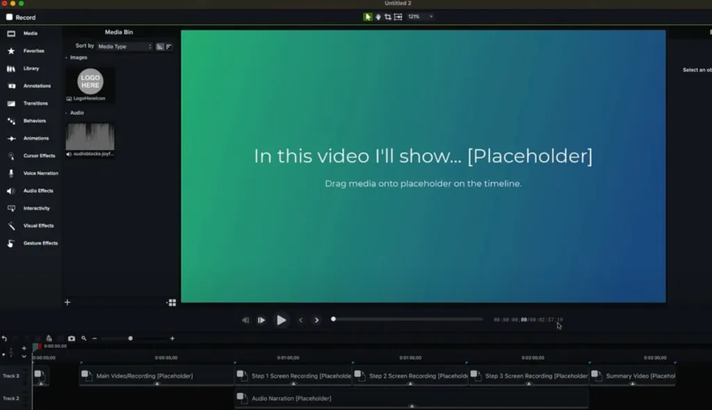 camtasia tutorial video template