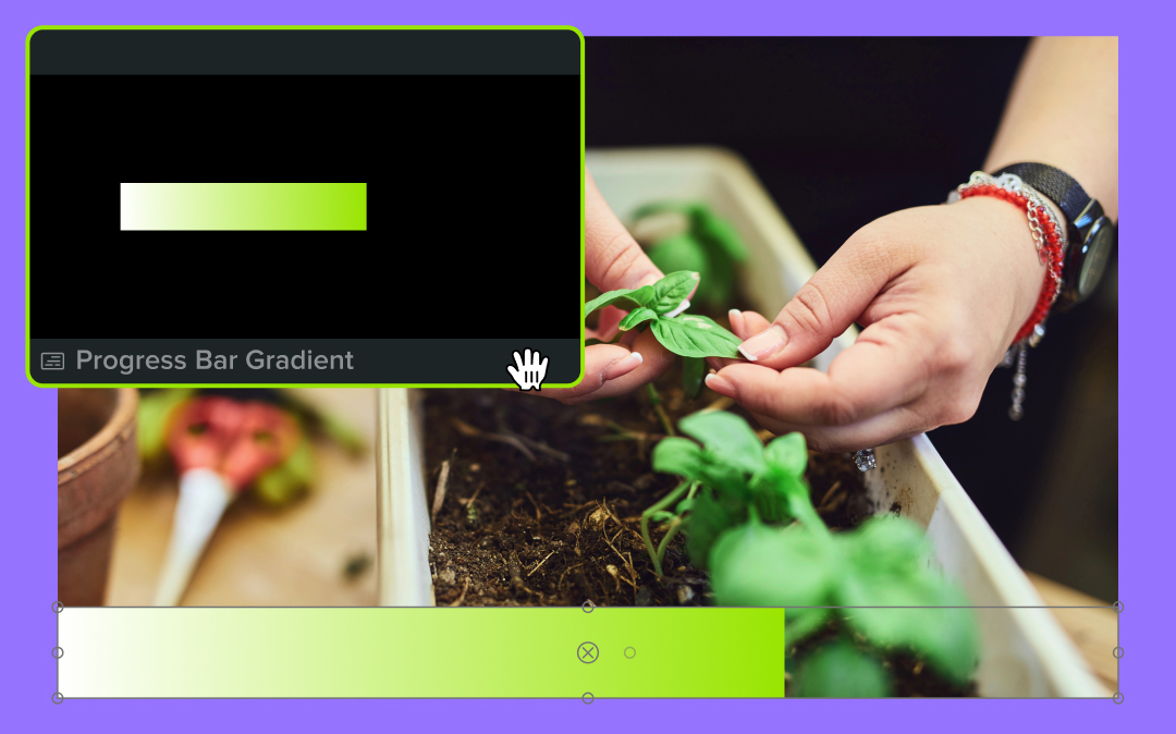 Progress Bar Gradient asset being added to a video. 