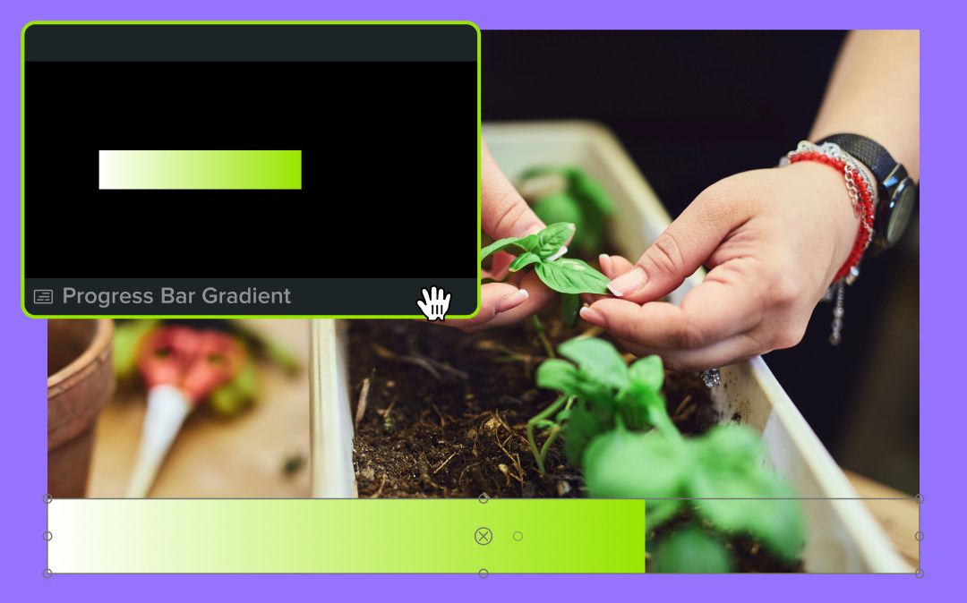 Progress Bar Gradient asset being added to a video. 