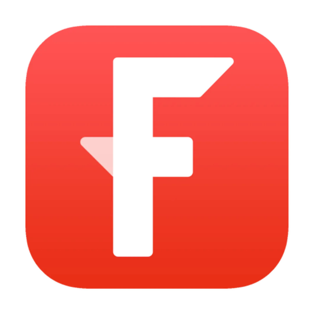 Fuse logo - capital F in a red box