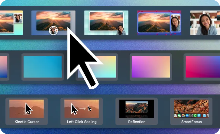 An image showing new video layouts, backgrounds, and effects.