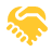 yellow hand shaking icon
