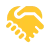 yellow hand shaking icon