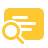 yellow magnifying glass in front of page with text