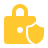 yellow lock with shield