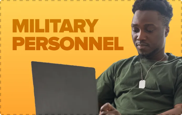 Military personnel working on a laptop, representing TechSmith thirty percent discount for military members on Camtasia, Audiate, and Snagit.