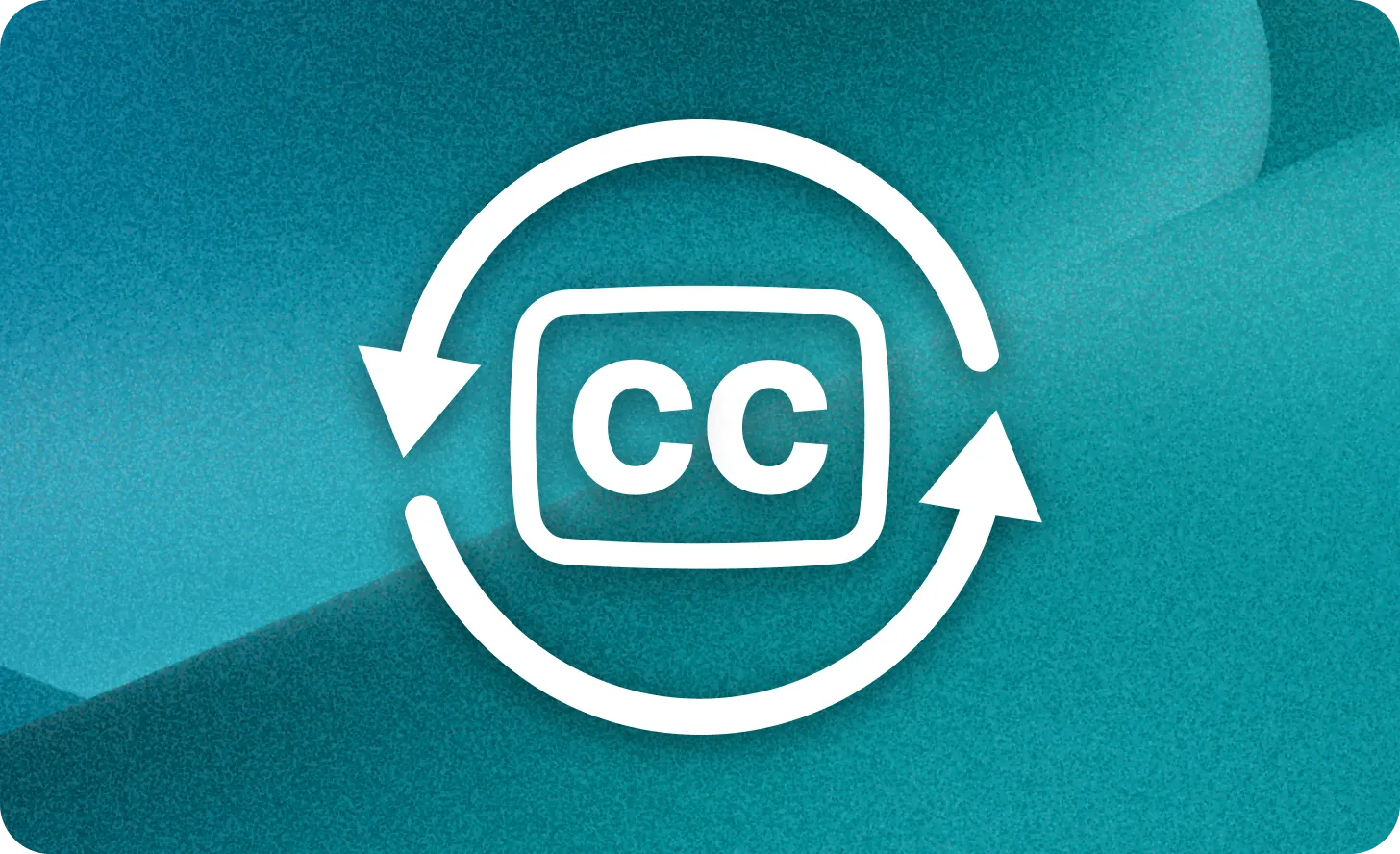 Closed captions icon with curved arrows
