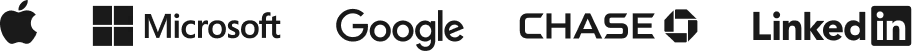 trusted by apple, microsoft, google, chase, & linkedin