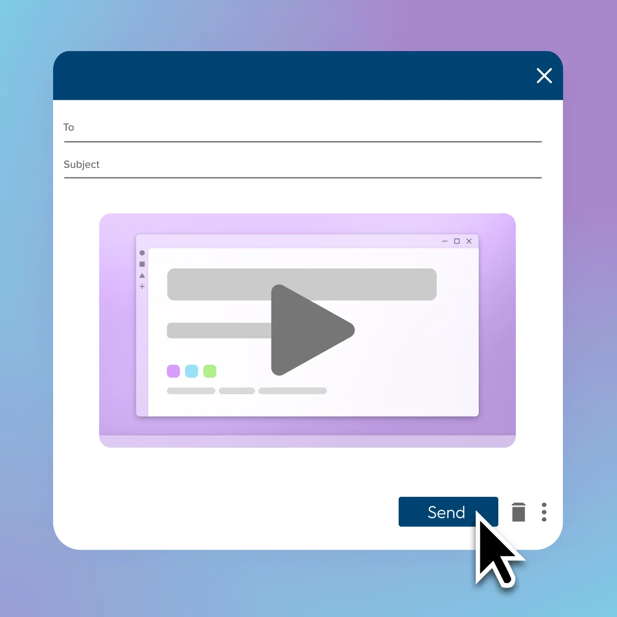 An email interface with a large video file that has been compressed being sent.